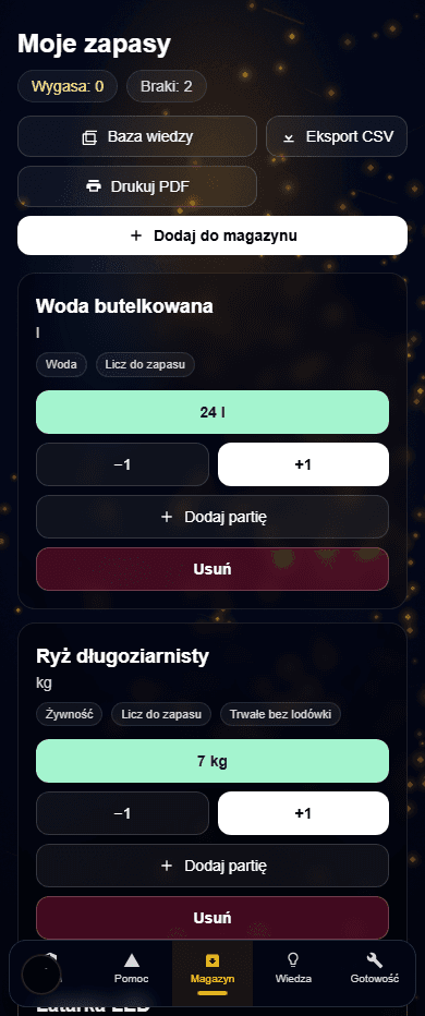 Widok magazynu domowego